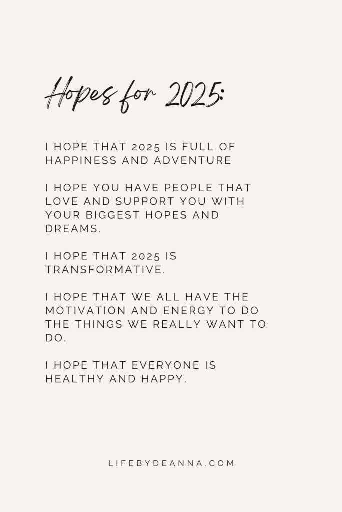 Hopes for 2025